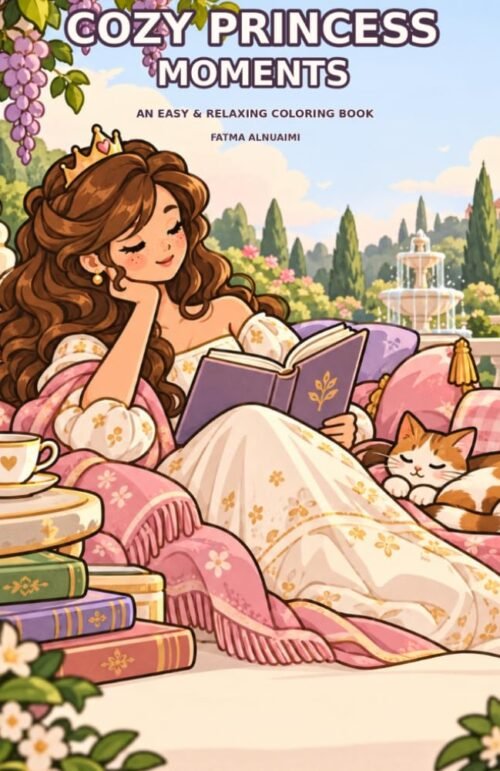 Cozy Princess Moments: An Easy & Relaxing Coloring Book Book Cover by Fatma Alnuaimi