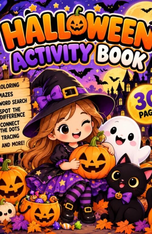 Halloween Activity Book for Kids Book Cover by Fatma Alnuaimi